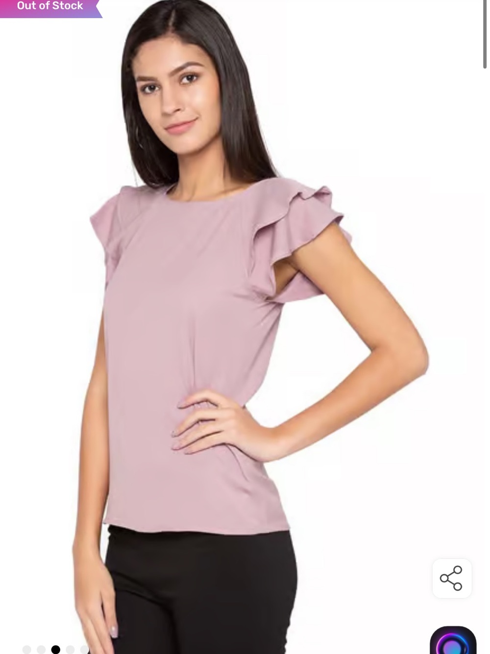 Olive & Oak Dusty Pink Ruffle Sleeve Blouse